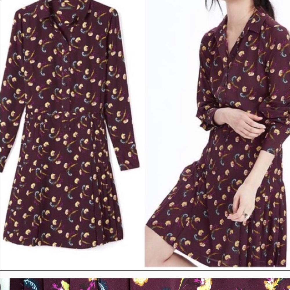Banana Republic pleated floral dress.
